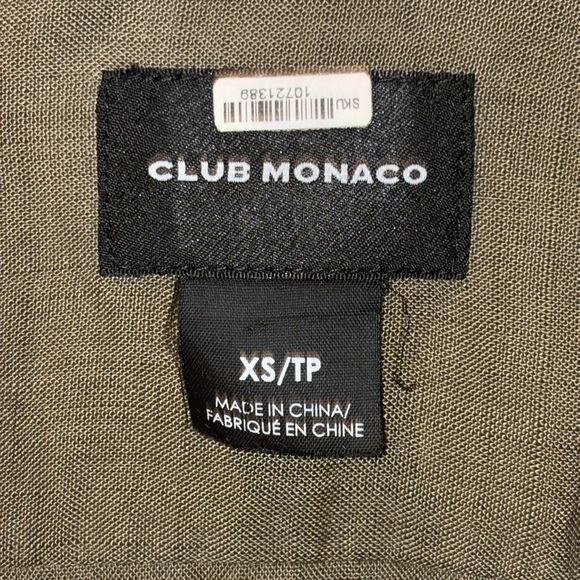 Club Monaco Darby Tencel Utility Shirt Jacket Size XS Olive Green - Picture 10 of 14